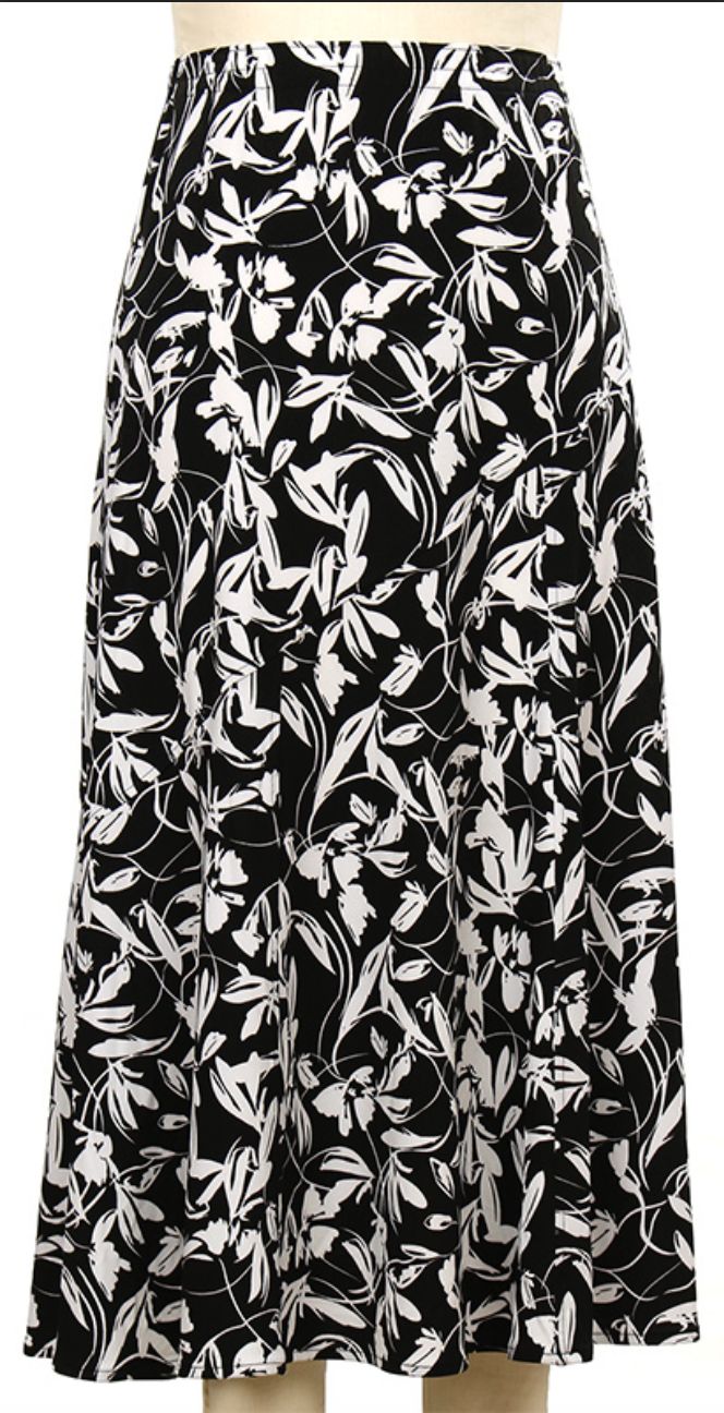 Ins &amp; Outs Printed Skirt, Color: Black/White, Size: Small