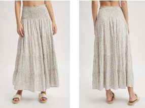 Ditsy Floral Tiered Midi Skirt