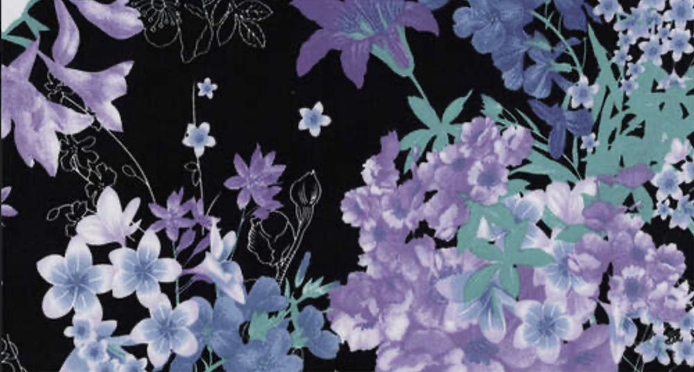 Short Sleeve Luisa Print Floral Dress, Color: Purple Blue Jade, Size: Small