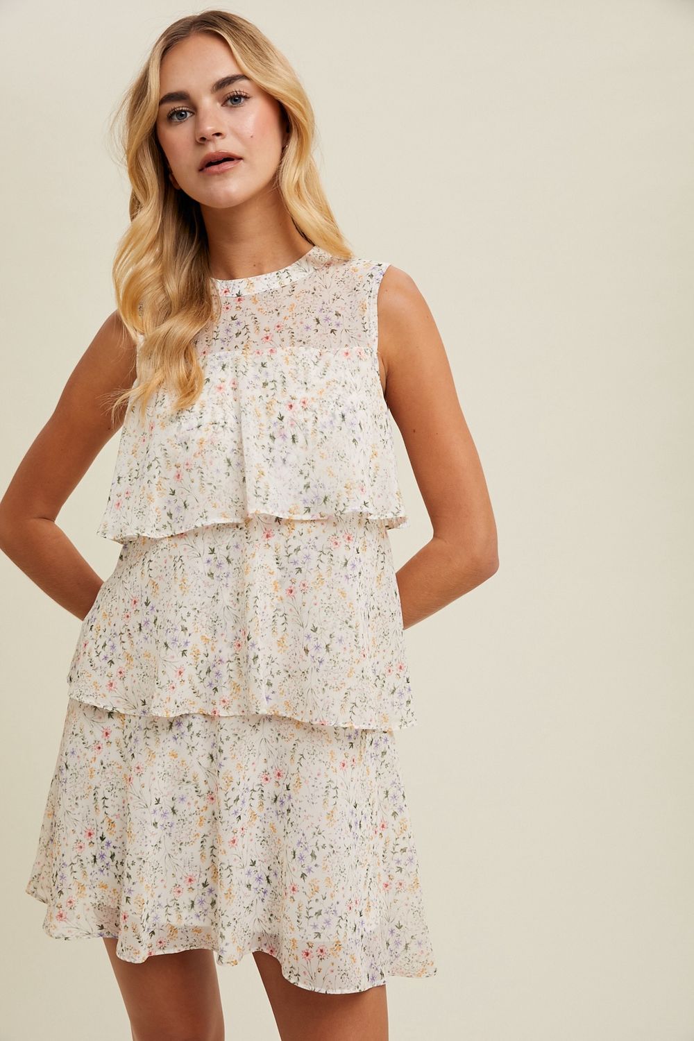 Floral Tiered Mini Dress