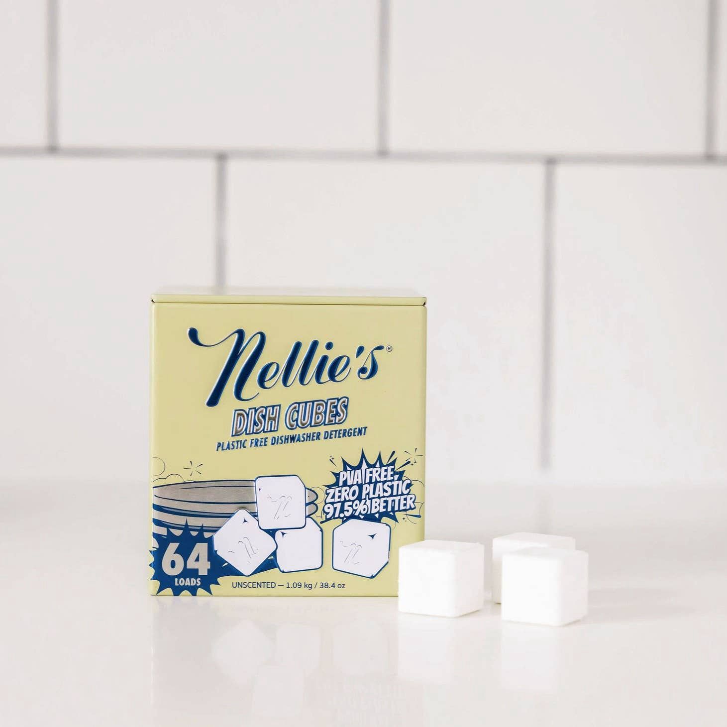 Dish Cubes  - Plastic-Free Dishwasher Tablets - 64 Load Tin