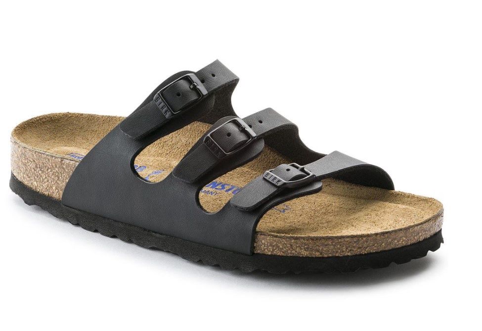 Florida | Soft Foot Bed | Birko-Flor |, Color: Black, Size: 38/7-7.5, Width: Regular/Wide