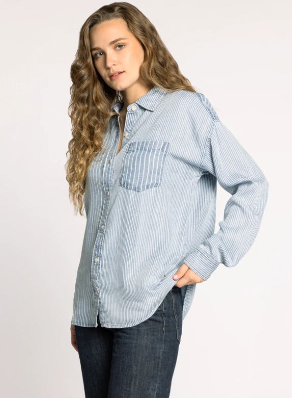 Helena Shirt, Color: Multi Pinstripe, Size: Small
