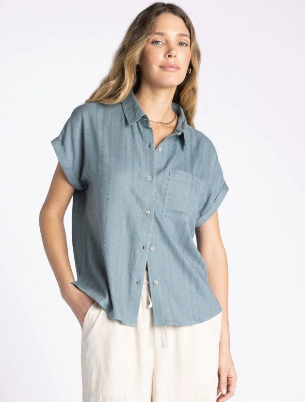 Benny Shirt, Color: Aqua Steel, Size: Small