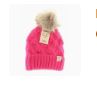 Kids Bobble Knit Faux Fur Pom Beanie