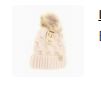Kids Bobble Knit Faux Fur Pom Beanie, Color: Beige