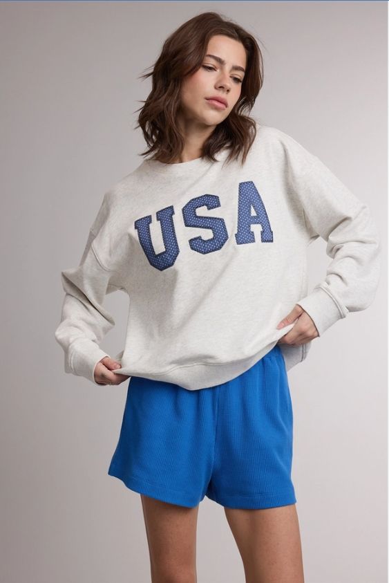 USA Polka Dot Graphic Sweatshirt