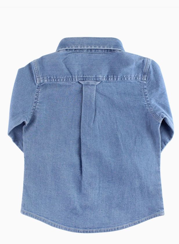 Light Wash Long Sleeve Button Down Shirt