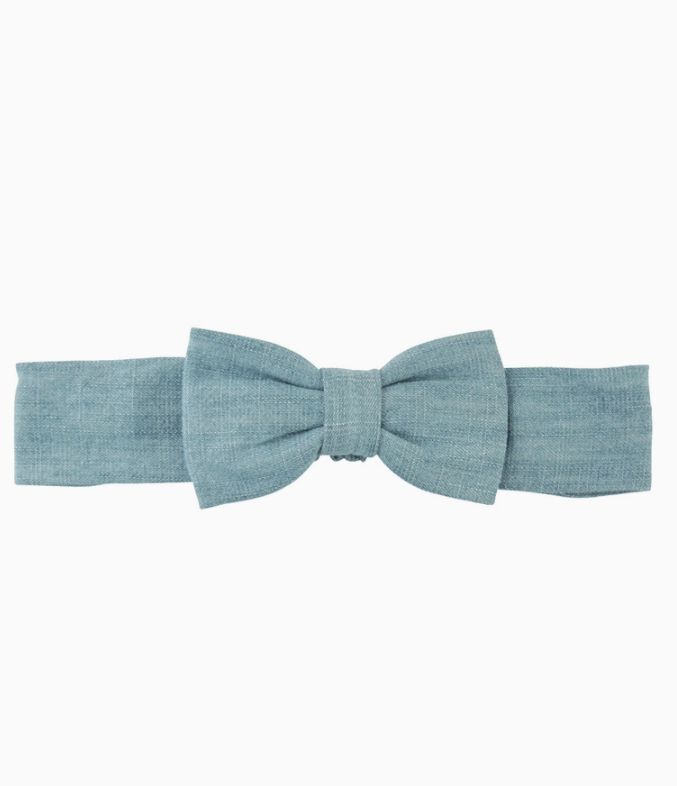 Light Wash Denim Headband, Color: Blue, Size: 0-24M
