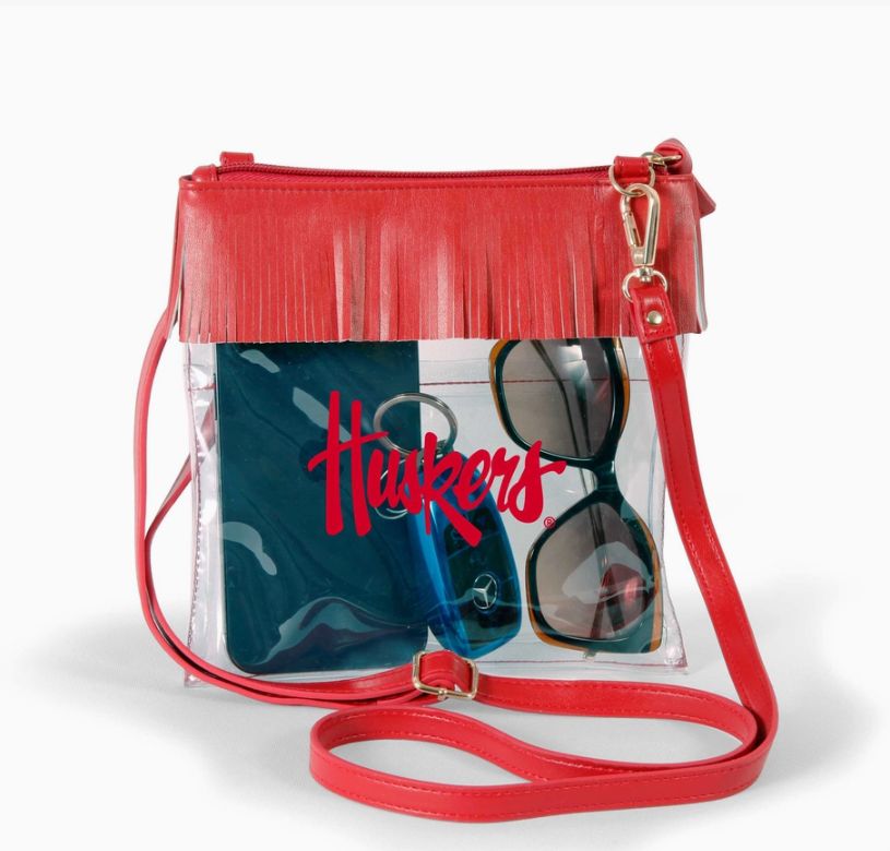 Clear Crossbody with Fringe, Type: University of Nebraska