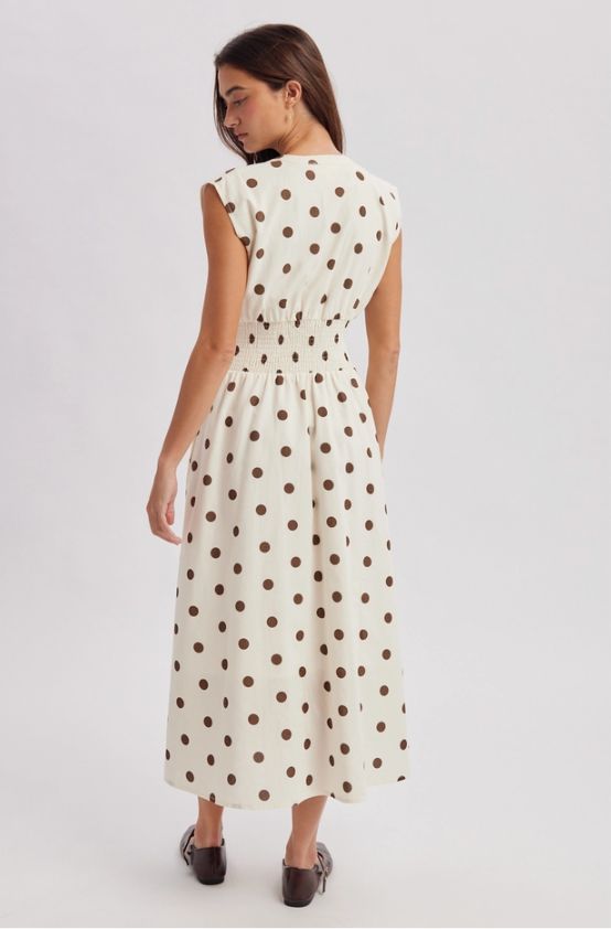 Polka Dot Zip Midi Dress