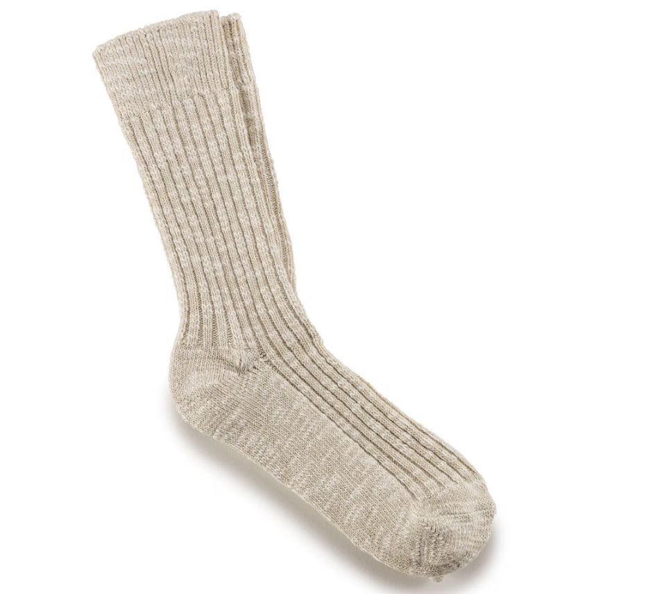 Men's Cotton Slub, Color: Beige | White, Size: 42-44 (US 9-11)