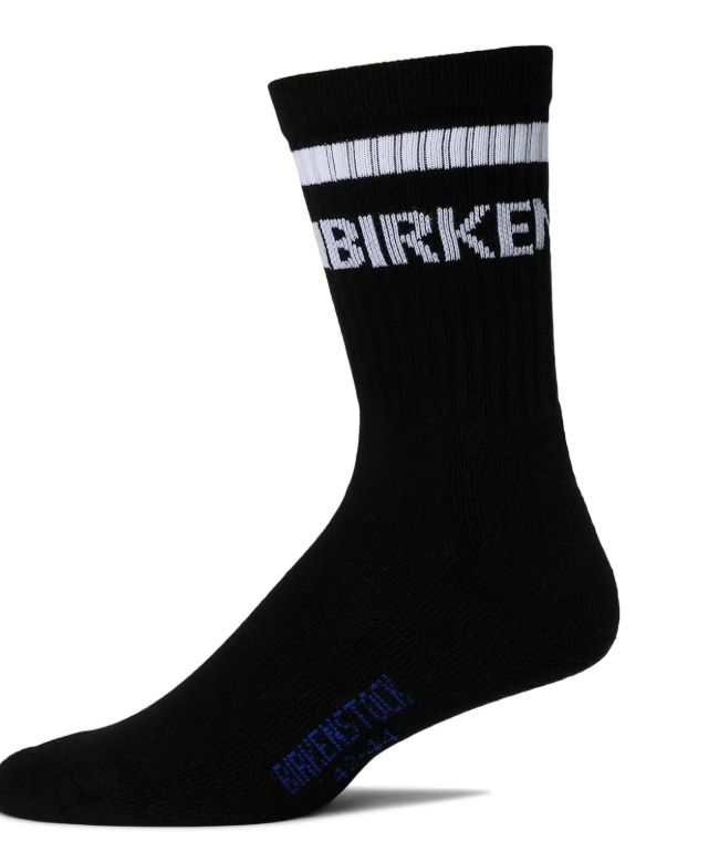 Cotton Crew Stripe Socks, Color: Black/White, Size: W: 39-41 (US 8-10)/M:39-42 9 (US6-8)