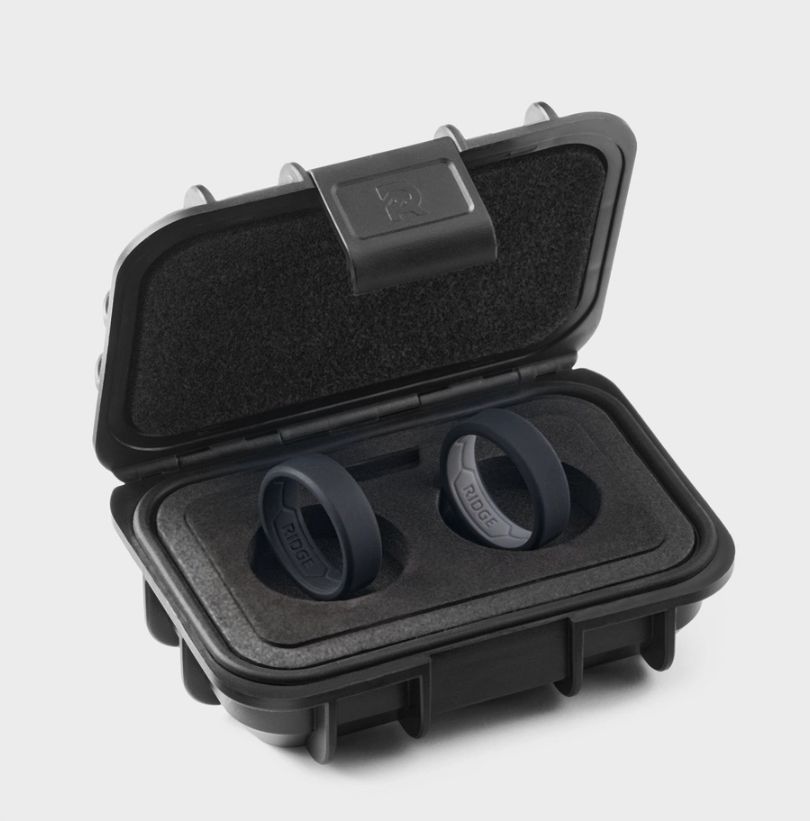 Ridge Ring Set, Color: Royal Black, Size: 8mm