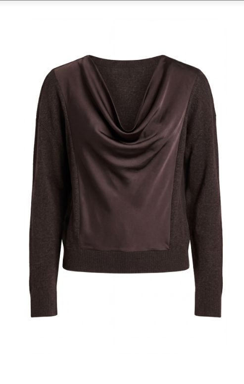 Long Sleeve Drape Neck Sweater Hybrid