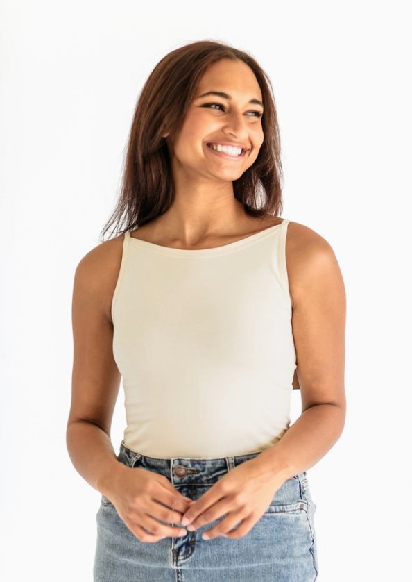 Adjustable Layering Cami, Color: Cream, Size: X-Small