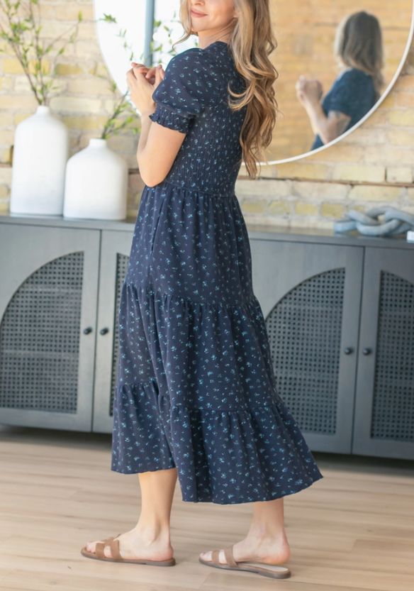 Penelope Floral Smocked Midi Dress