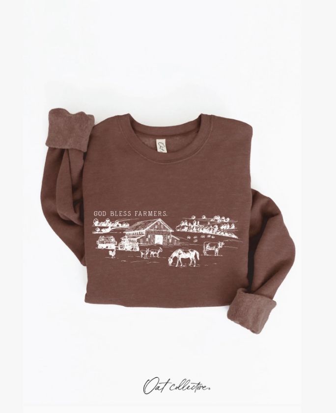 God Bless Farmers. Graphic Sweatshirt