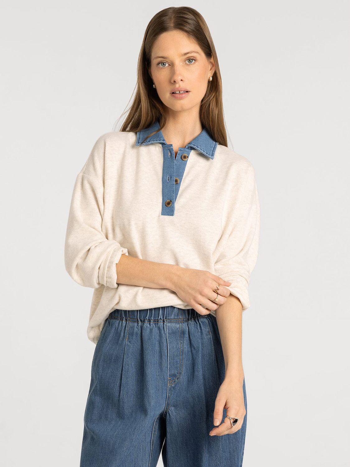 Crest Pullover, Color: Heather Oatmeal, Size: Small