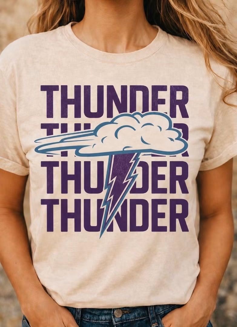 Thunder Long Sleeve Graphic, Color: Cream, Size: Small