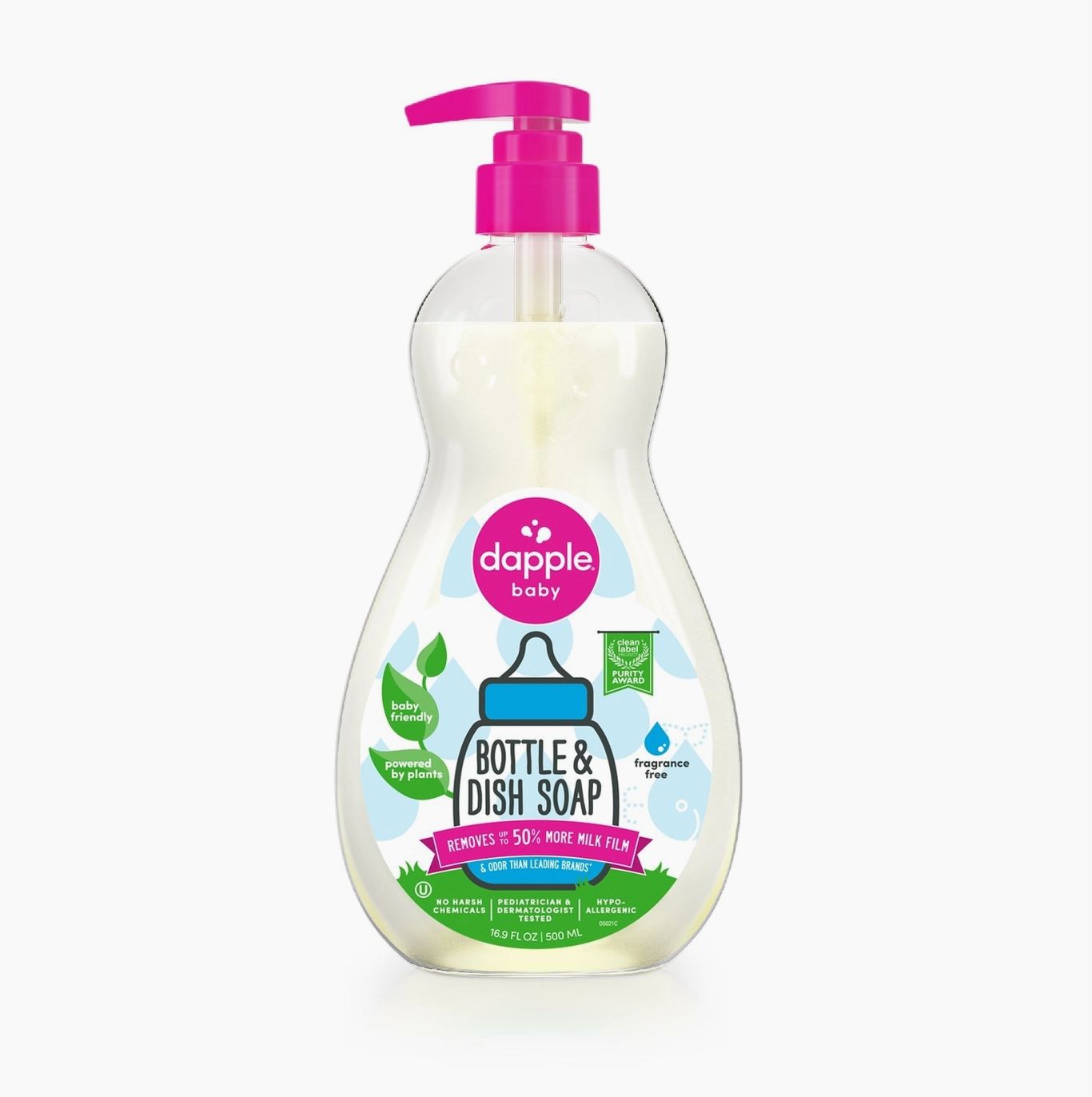 Dapple Baby Bottle &amp; Dish Soap, Size: 16.9 oz, Type: Fragrance Free