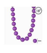 Gameday Purple 20mm Beaded 18" Necklace