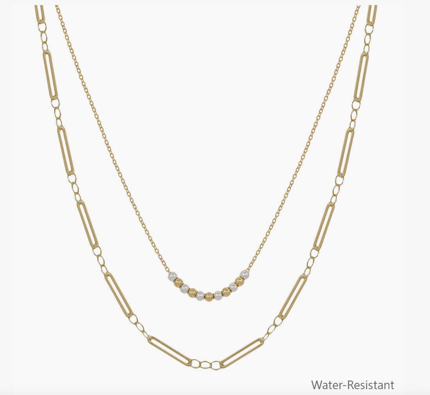 Double Layer Snake and Thin Chain 16"-18" Necklace