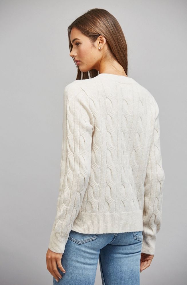 Cable Knit Button Closure Cardigan