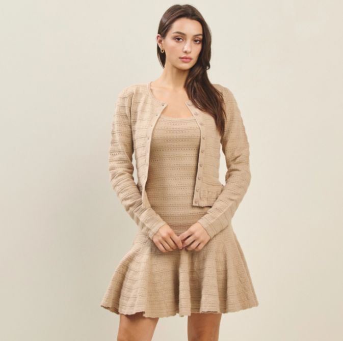 Textured Ruffle Cardigan