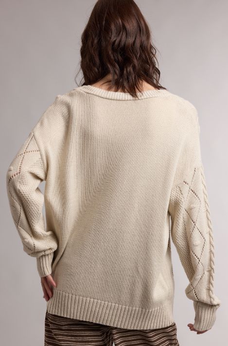 Cable Knit Diamond Pattern Cardigan
