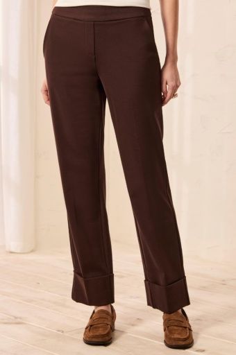 Flatten It Pull On Ankle Pant w/ Cuffs, Color: Espresso, Size: Small