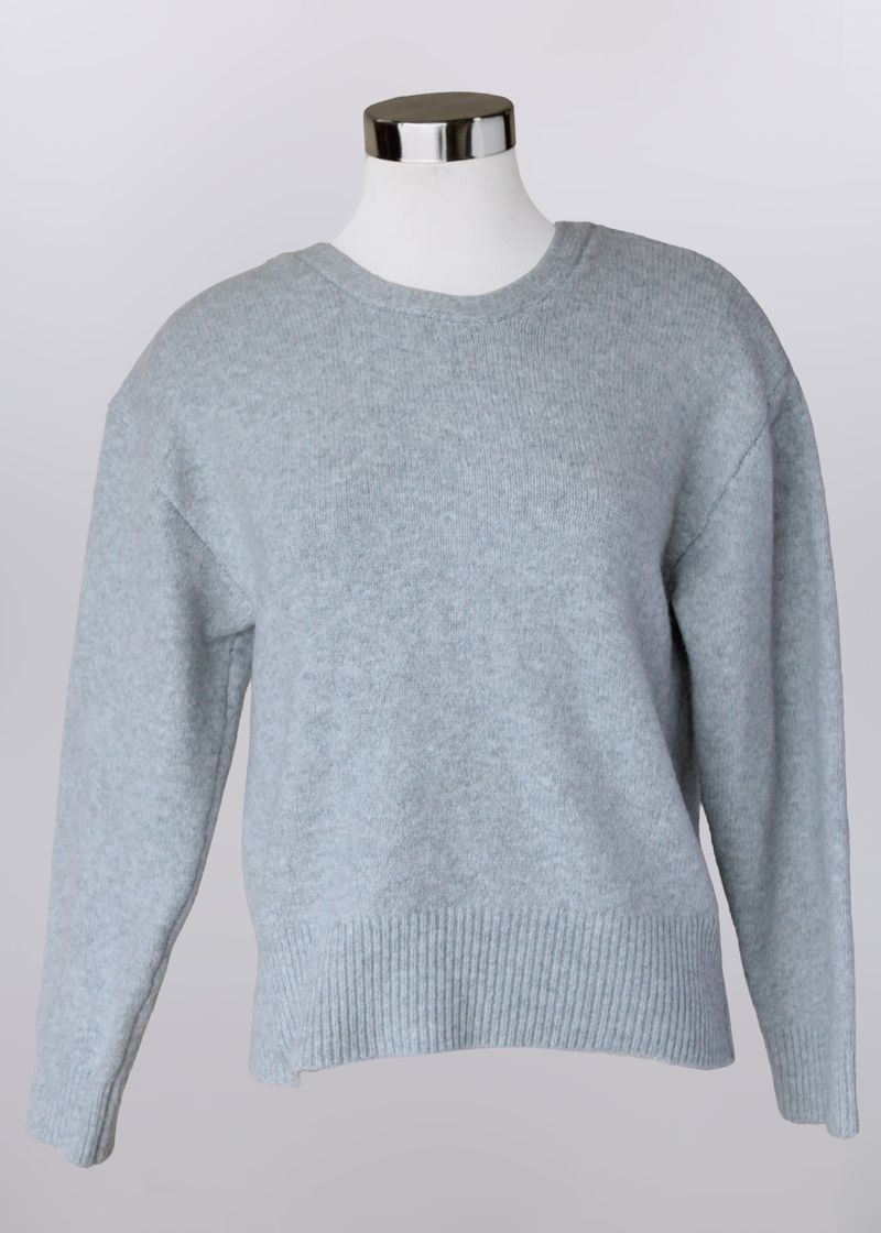 Bow Backed Knit Sweater, Color: Gray, Size: Small