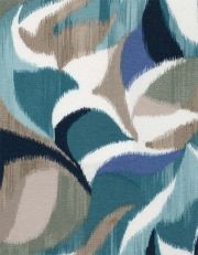Fresh Idea 3/4 Sleeve Abstract Print Top, Color: Teal Tan Misty, Size: Small