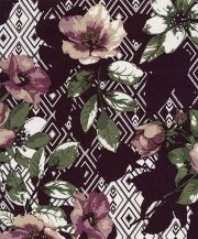 Impress Me Short Sleeve Floral Top, Color: Eggplant Snowcap, Size: Small