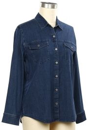 Delaney Long Sleeve Denim Jacket, Color: Dk Denim, Size: Small