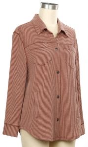 Wolsley Long Sleeve Ribbed Shacket, Color: Brown Sugar, Size: Small