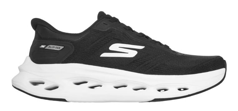 Skechers Slip-ins: Max Cushioning Glide-Step, Color: Black/White, Size: 13, Width: Double Wide