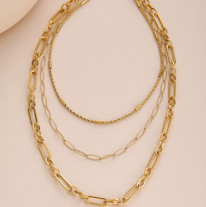 Multi-Layered Circular Paper Clip Necklace