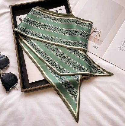 Thin Scarf Fashion Print Ribbon Head Scarf