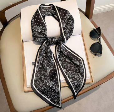 Thin Scarf Fashion Print Ribbon Head Scarf
