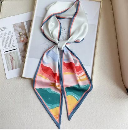 Imitation Silk Ribbon Bevel Wide Collar Head Scarf