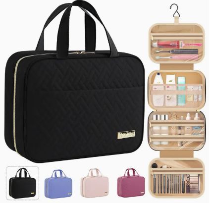 Spacious Toiletry Bag and Cosmetic Bag with Hook