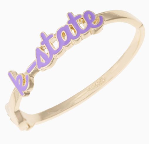 Kansas State Wildcats Cursive Enamel Hinge Bangle