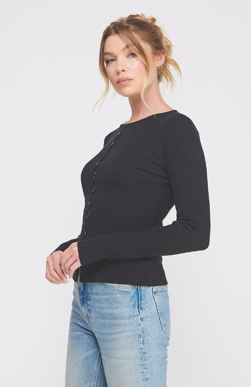Pointelle Ribbed Fine Gauge Cardi