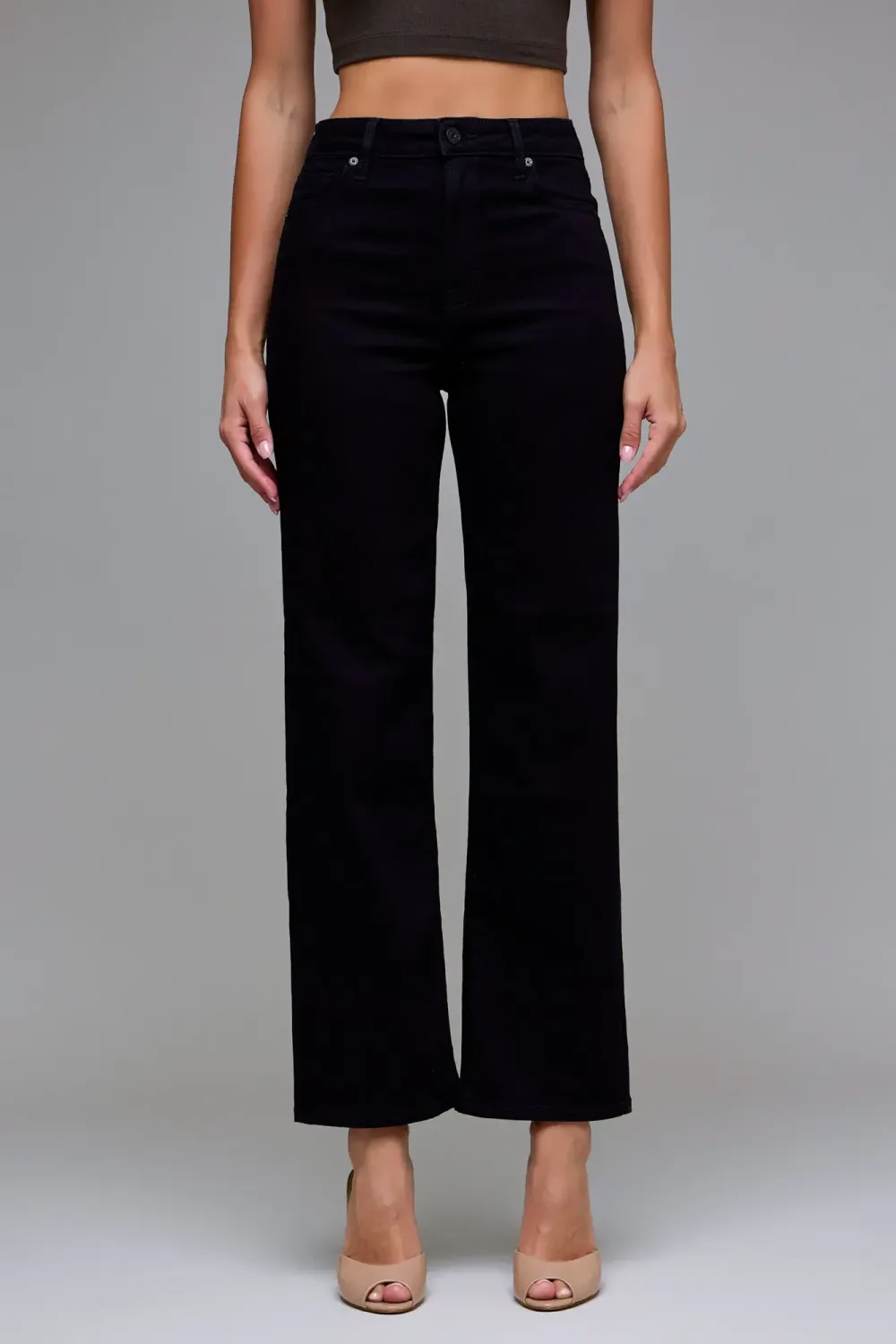 Tracey High Rise Straight Clean Stretch | 30" Inseam, Color: Black, Size: 2/26