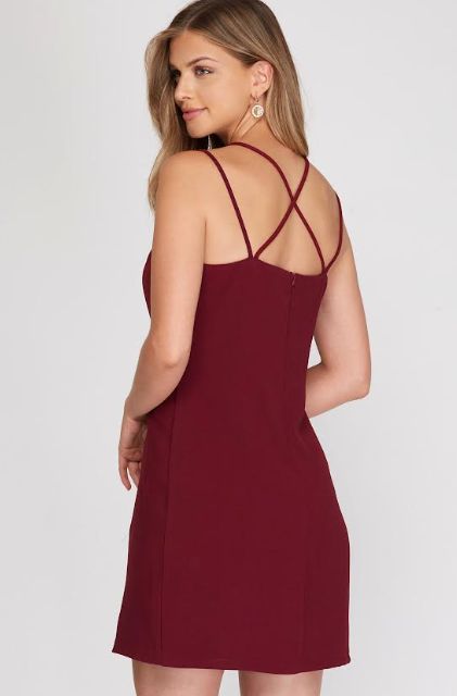 Double Strap Woven Mini Dress