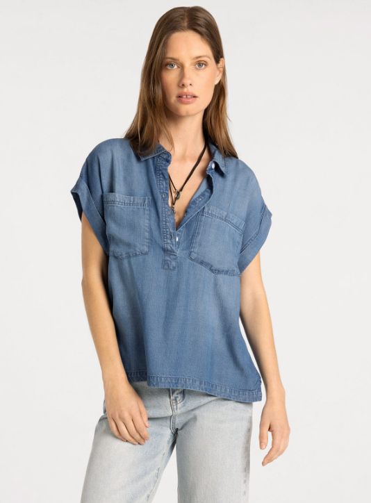 Evelyn Top, Color: Marina Wash, Size: Small