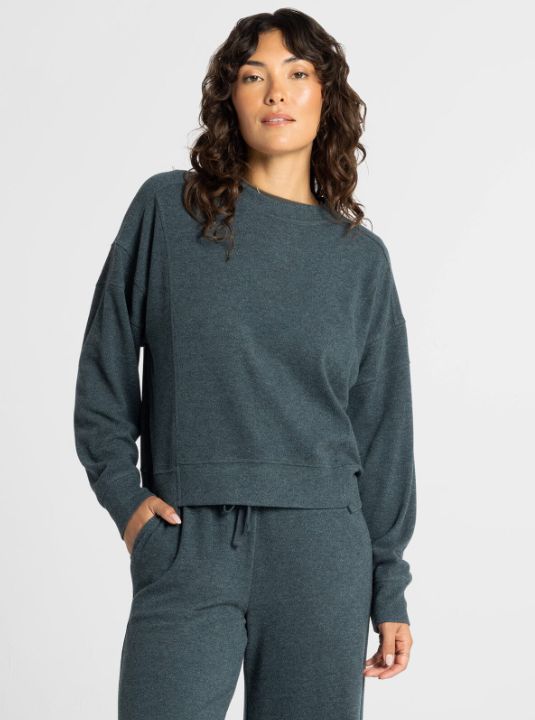 Jasse Top, Color: Teal Heather, Size: Small