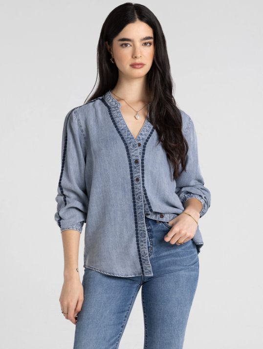 Lettie Shirt, Color: June Wash, Size: Small