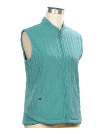 Quilted Knit Vest, Color: Teal Pool, Size: Small